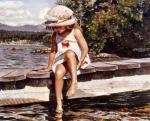 水粉大师Steve Hanks 377-Getting Her Feet Wet, De